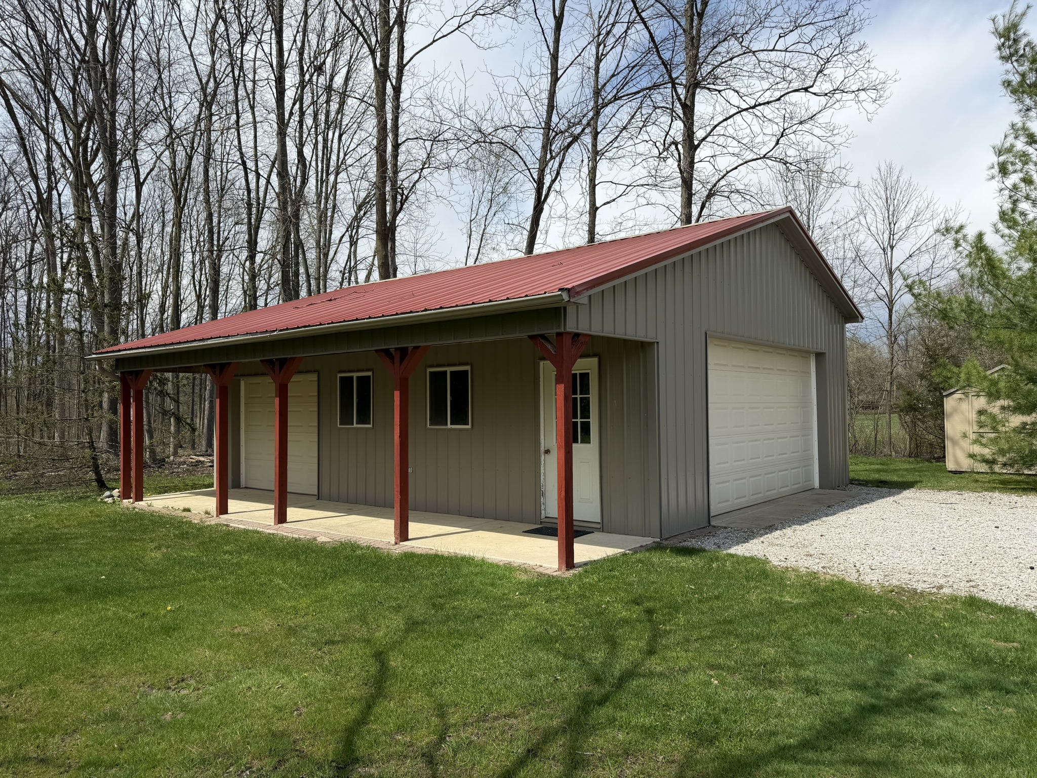 Pole barn shop — alternate view